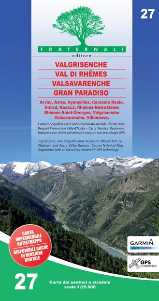 Wandelkaart 27 Valgrisenche, Val di Rhêmes, Valsavarenche, Gran Paradi