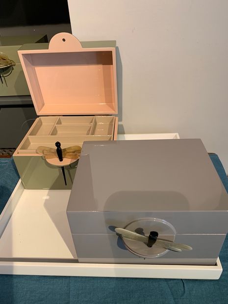 Lacquer box with dragonfly