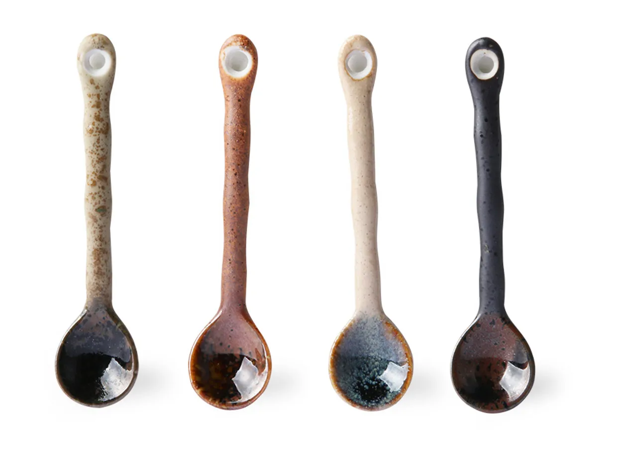 Kyoto ceramics: japanese tea spoons (set of 4)