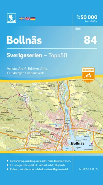Wandelkaart - Topografische kaart 84 Sverigeserien Bollnäs | Norstedts