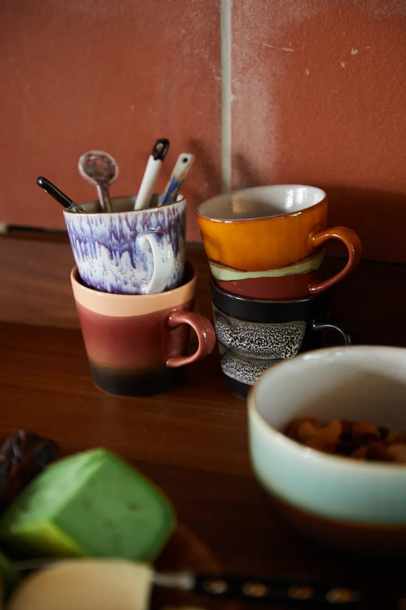 70s ceramics: americano mugs, friction (set of 4)