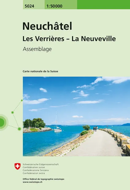 Wandelkaart - Topografische kaart 5024 Neuchâtel - Les Verrières - La