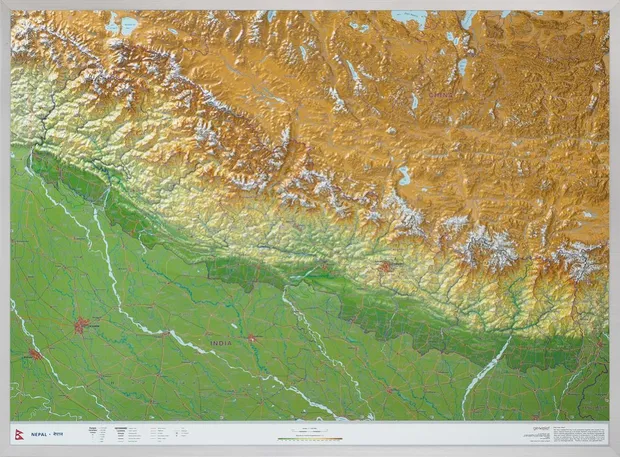 Reliëfkaart Nepal | GeoRelief