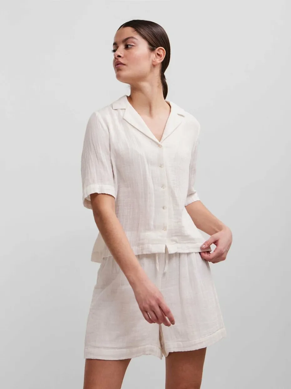 Stina linen blouse white
