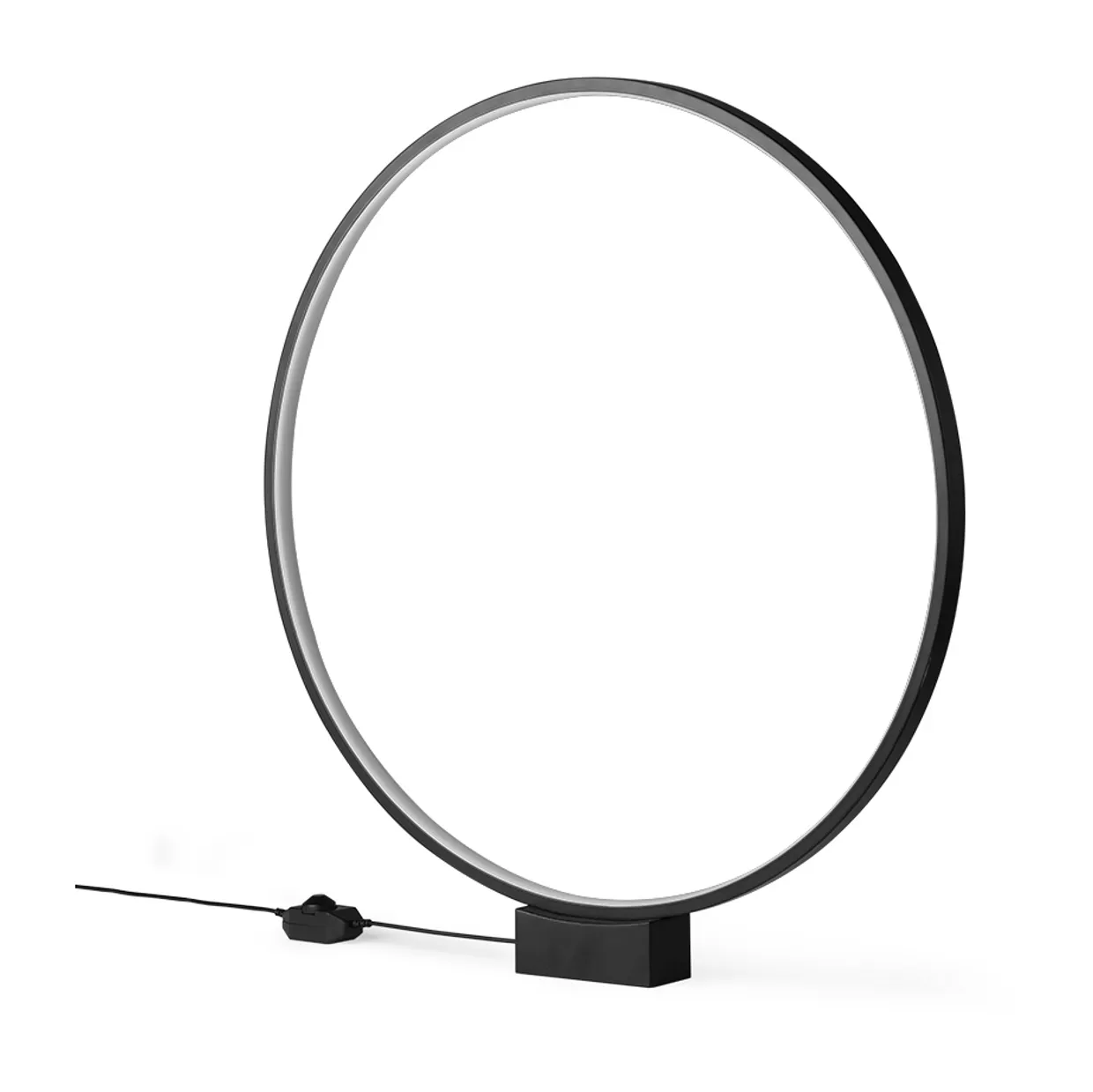 Luminous circle table lamp black