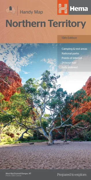 Wegenkaart - landkaart Northern Territory handy map - tweezijdig | Hem