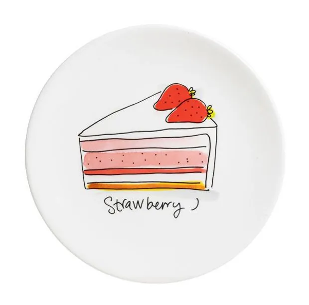 Gebaksbordje Strawberry 18 cm