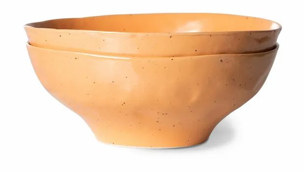Bold & basic ceramics: large bowl orange (set of 2)