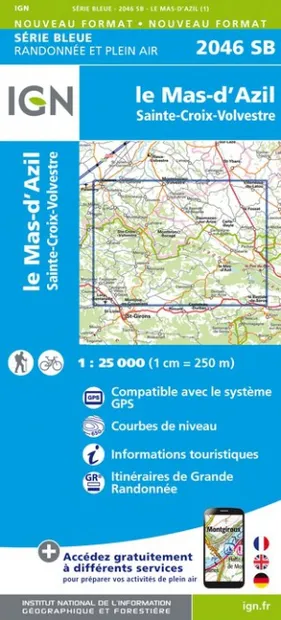 Wandelkaart - Topografische kaart 2046SB Le Mas-d'Azil, Ste-Croix-Volv