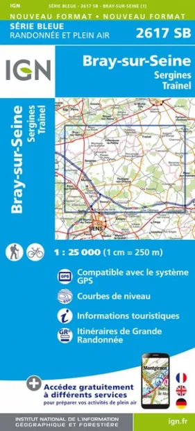 Wandelkaart - Topografische kaart 2617SB Bray-sur-Seine | IGN - Instit