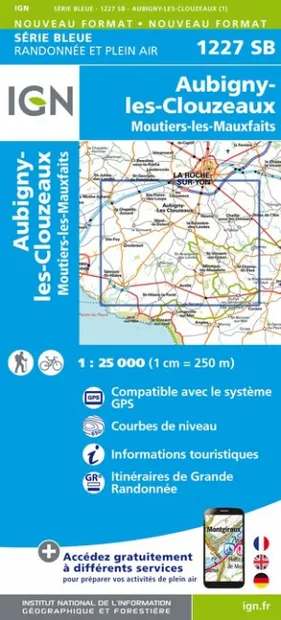 Wandelkaart - Topografische kaart 1227SB Aubigny-les-Clouzeaux | IGN -