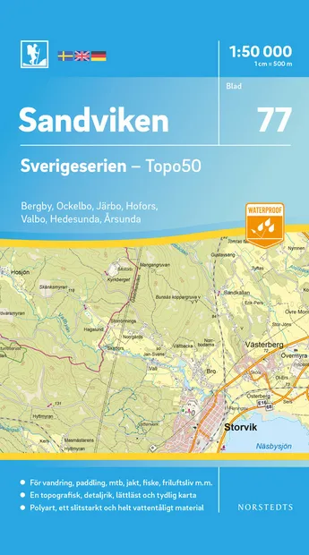 Wandelkaart - Topografische kaart 77 Sverigeserien Sandviken | Norsted