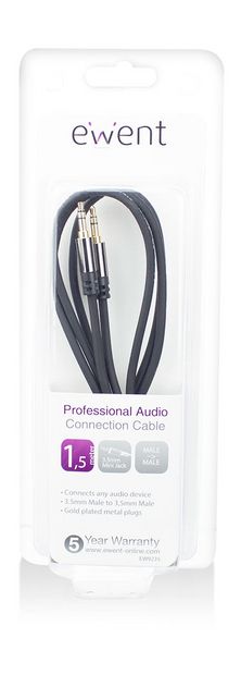 Audio kabel 1,5 m 3.5mm Zwart
