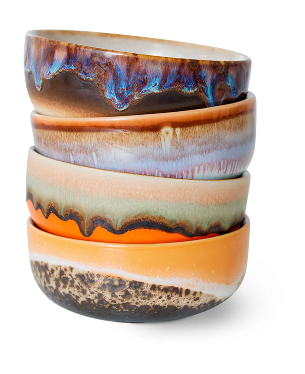 70s ceramics: tapas bowls, crystal (set of 4)