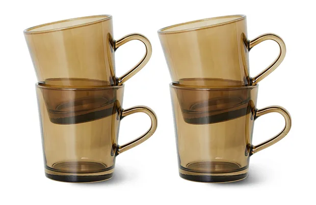 70s glassware: coffee cups mud brown (set of 4)