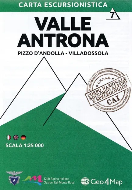 Wandelkaart 7 Valle Antrona - Pizzo d'Andolla  - Villadossola | Geo4Ma