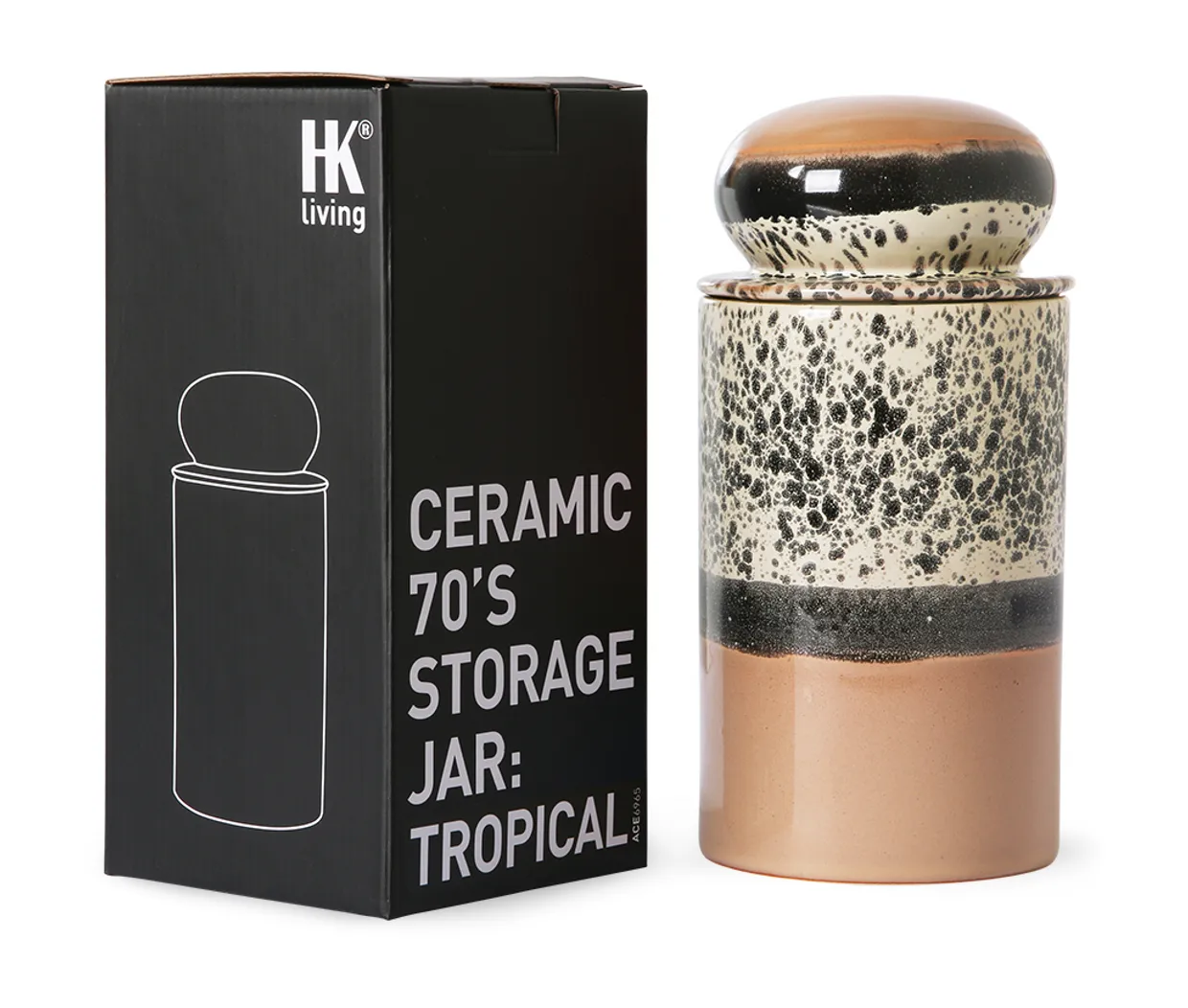 70s ceramics: storage jar, tropical