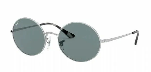 Oval Metal Silver/ Classic Blue Polarized