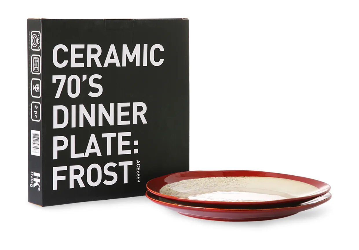 70s ceramics: dinner plates, frost (set of 2)