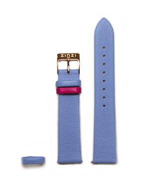Retro leren horlogeband lichtblauw roségoudkleurige stalen sluiting 18mm RETBAND9