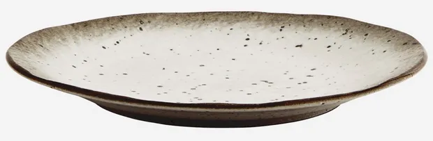 White/Brown Ceramic dishwasher safe Dinner-Plate 27,5x3cm