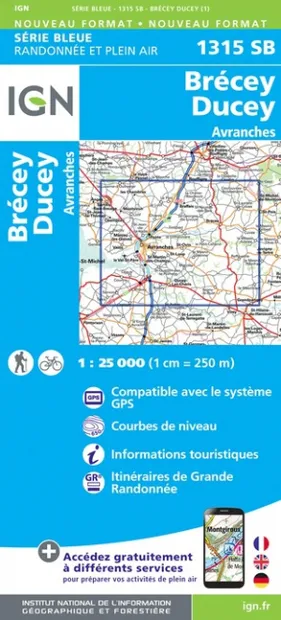 Wandelkaart - Topografische kaart 1315SB Brécey - Ducey - Avranches |