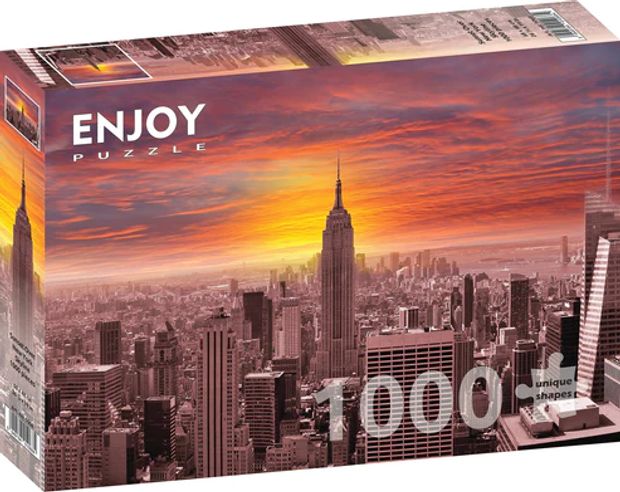 Puzzel - Sunset Over New York Skyline (1000)