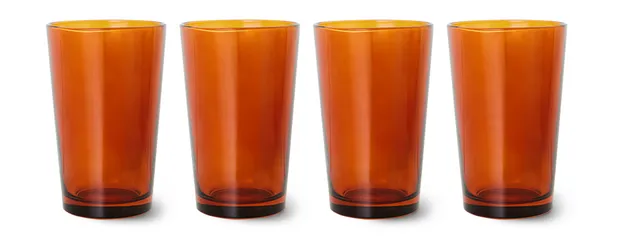 70s glassware: tea glasses amber brown (set of 4)