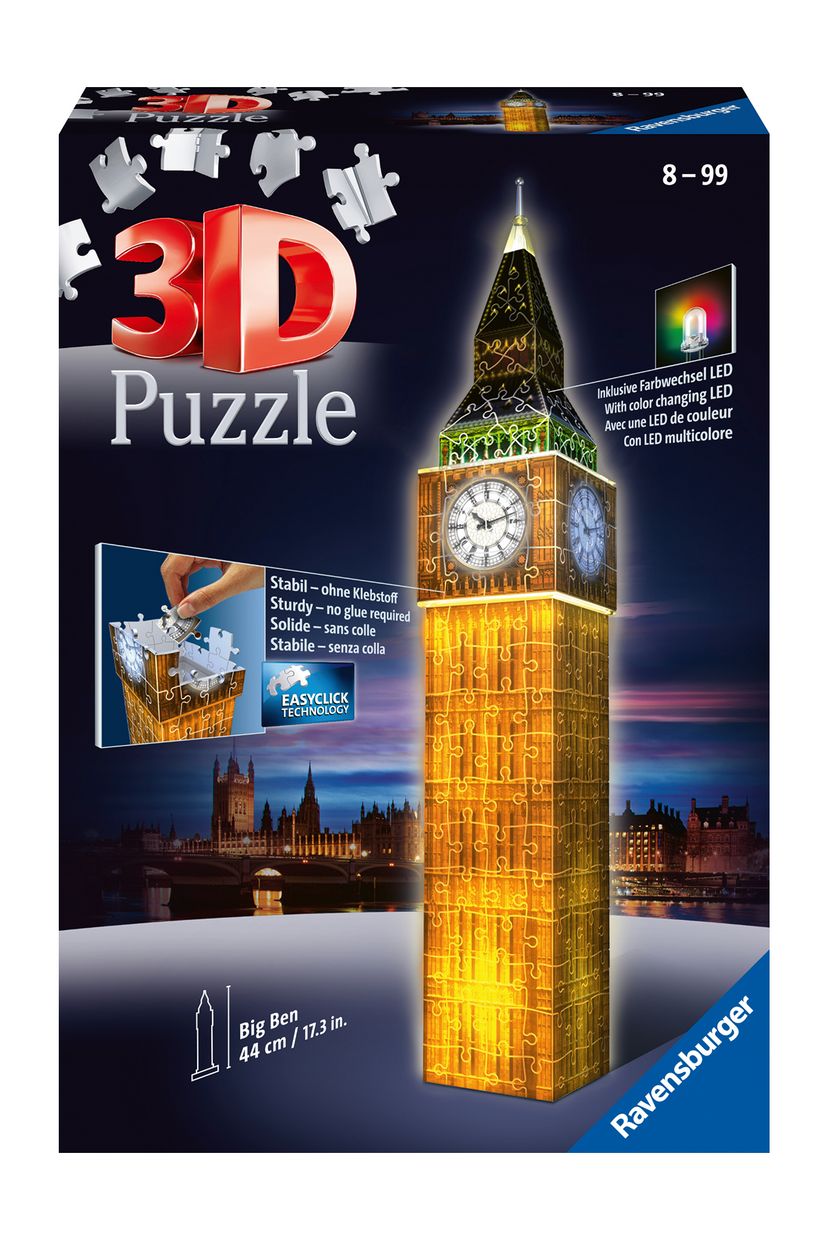 hamer heroïsch kas Big Ben Night Edition 3D puzzel gebouw 216 stukjes | Wirwar Spellen en  Puzzels | Warenhuis Groningen