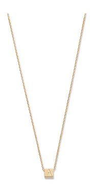 La Concorde 14 Karaat Roségouden Kubus Initial Ketting IB340055-T