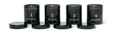 Scented Advent Candles - Set of 4 - Black
