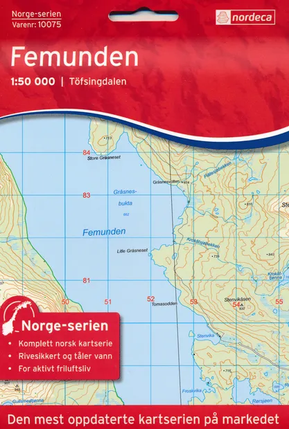 Wandelkaart - Topografische kaart 10075 Norge Serien Femunden - Töfsin