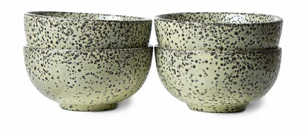 Gradient ceramics: bowl green (set of 4)