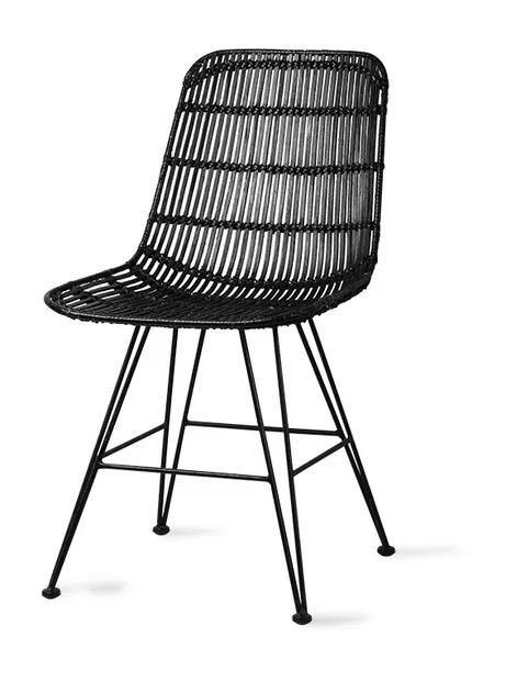 Rattan dining chair black