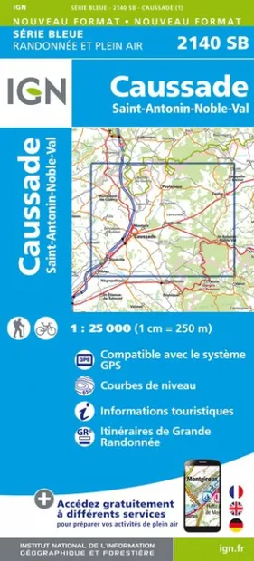 Wandelkaart - Topografische kaart 2140SB Caussade | IGN - Institut Géo