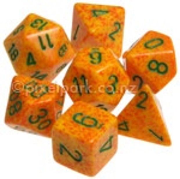 CHX-25312 Lotus Speckled Polyhedral Dobbelsteen Set (7 stuks)