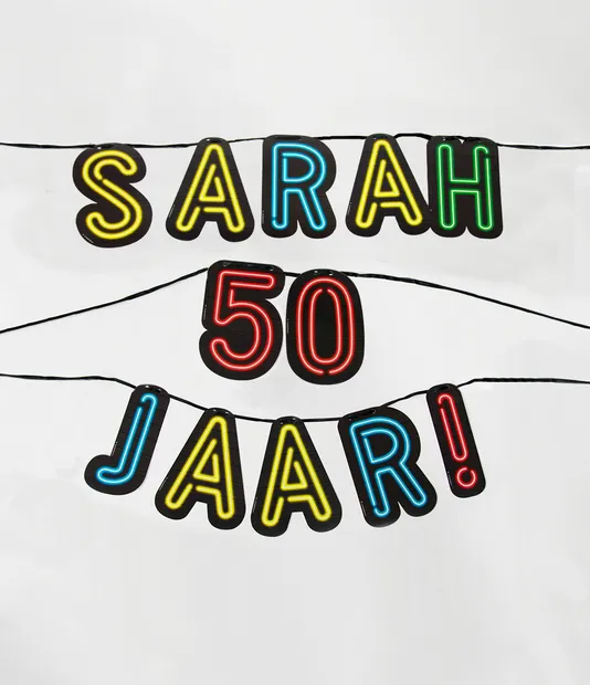 Neon slinger -  Sarah 50 jaar!