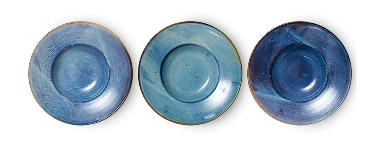 Chef ceramics: pasta plate rustic blue