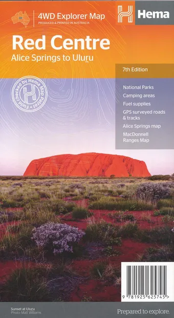 Wegenkaart - landkaart The Red Centre - Alice Spring to Uluru - Austra
