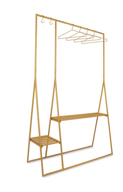 Clothing rack with hanger/hook set, ginger orange