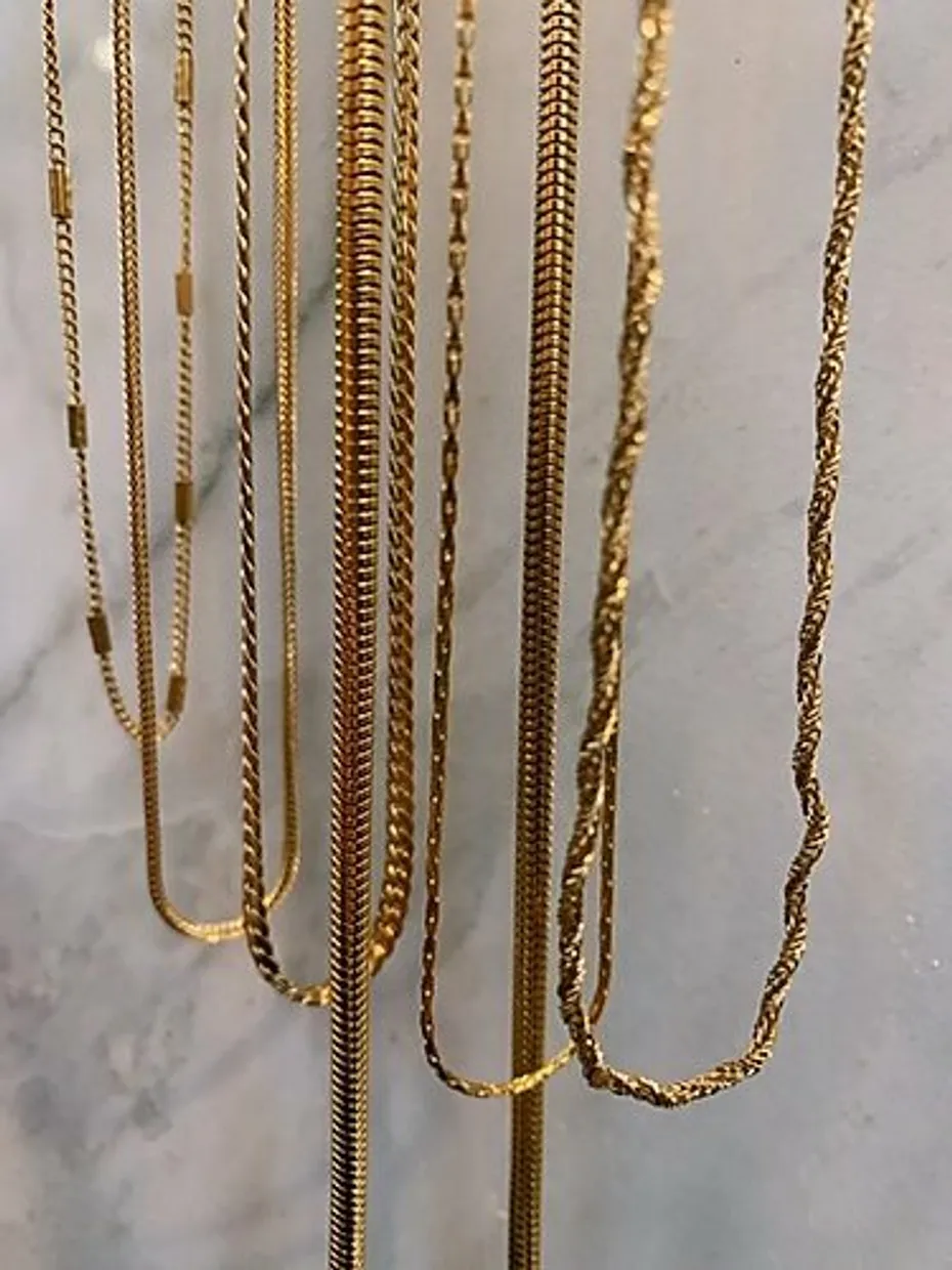 Braided necklace gold