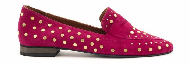 Edgy studs loafer fuchsia