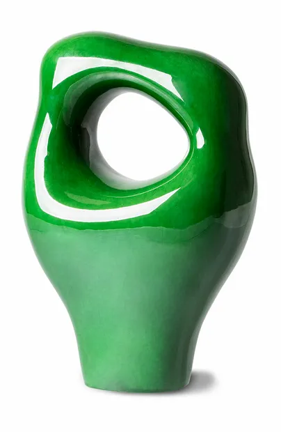 HK objects: ceramic sculpture glossy green