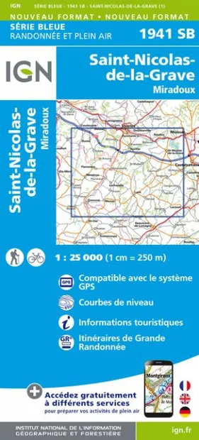 Wandelkaart - Topografische kaart 1941SB Saint-Nicolas-de-la-Grave | I