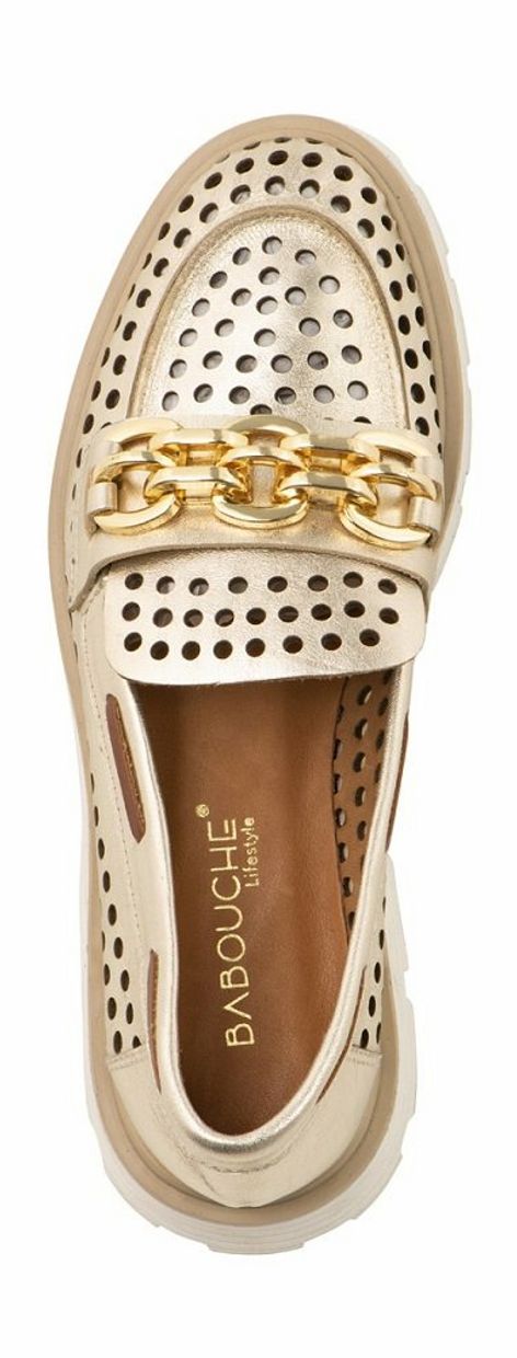 Babouche chunky loafers goud
