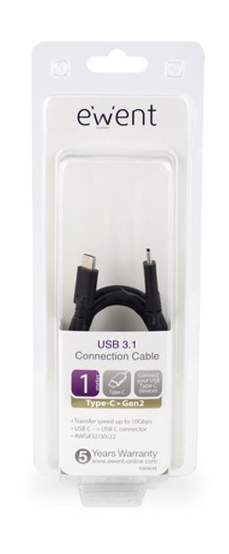USB-kabel 1 m USB 3.1 USB C naar USB C Gen 2 (3.1 Gen 2) Zwart