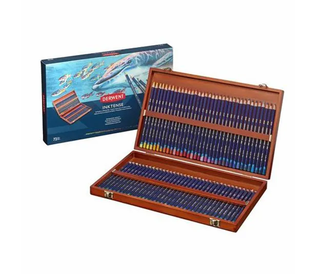 Inktense potloden 72 kleuren in houten box