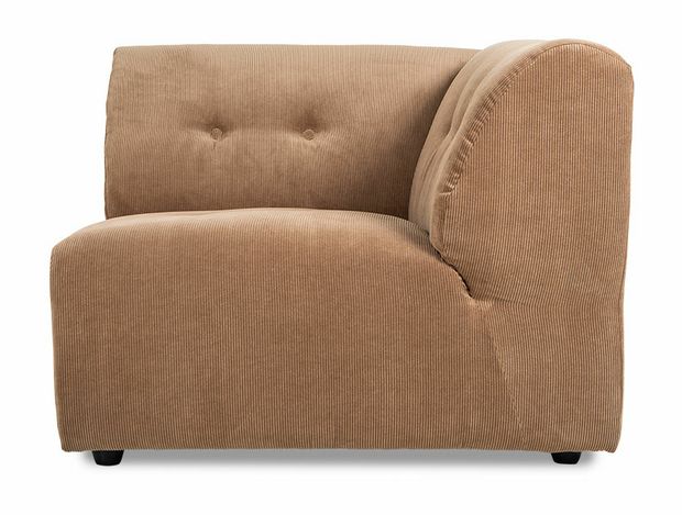 Vint couch: element right, corduroy rib, brown