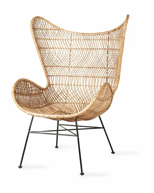Rattan egg chair natural bohemian