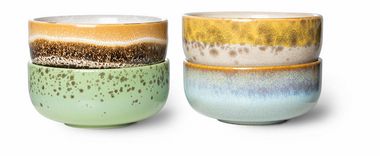 70s ceramics: XS bowls, castor (set of 4)